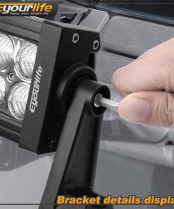 Eyourlife LED Light Bar Side Mounting Brackets with Rubber Pads, Universal Fit Metal Side Brackets Kit with Bolts, Sturdy Light Mounting Replacement for Rigid or Curve Light Bars for Jeep Truck & SUV 15 81THgTzslSL