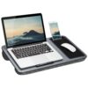 LAPGEAR Home Office Lap Desk with Device Ledge, Mouse Pad, and Phone Holder - Silver Carbon - Fits up to 15.6 Inch Laptops - Style No. 91585 6 81TI60TumXS
