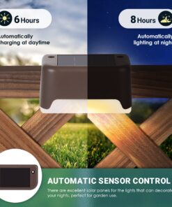 GIGALUMI 12 Pcs Solar Deck Lights, Bronze Finished Waterproof Led Solar Lamp for Outdoor Pathway, Yard, Patio, Stairs, Step and Fences. (Warm White) Warm White 25 81TIKS5DnL