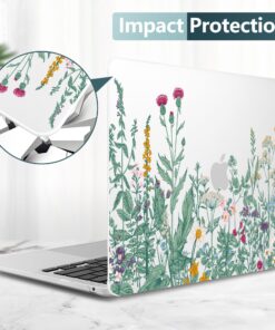 DONGKE for MacBook Air 13 Inch Case 2021 2020 2019 2018 Release Model A2337 M1 A2179 A1932, Frosted Matte Clear Hard Shell Cover for MacBook Air 13" with Retina Display & Touch ID - Garden Floral 26 81TJAIPNmbL