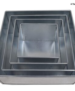 EURO TINS Set of 4-piece square cake baking pans 6, 8, 10 & 12 Inch (4" Deep) 4" Deep 7 81TKA1HQkdL