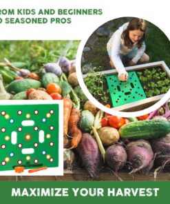 Seeding Square - Seed Spacer Tool for Maximum Harvest, Organized Plants & Less Weeds - Square Foot Garden Includes Color Coded Templates, Magnetic Dibber, Ruler, Spoon & Planting Guide 25 81TKC5gaY9L 4
