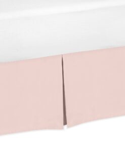 Blush Pink Baby Girl Pleated Crib Bed Skirt Dust Ruffle for Bedding Collections by Sweet Jojo Designs