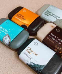 O Naturals 6 PCS Black Soap - Women & Men's Bar Soap, Father's Day Gifts, Men's Soap Bar, African Black Soap w/Moisturizing Shea Butter, Charcoal Soap, Organic & Natural Soap for Men & Women, 4oz Black Soap Collection 4 Ounce (Pack of 6) 47 81TLhWUJYiL