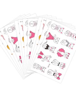 Temporary Tattoos for Girls Kids Women(180pcs), Konsait Cute Kitty Cat Tattoos Waterproof Body Art Sticker Great Birthday Party Favors Kids Party Accessories Goodie Bag Stuffers Party Fillers Gift 14 81TN XX27IL