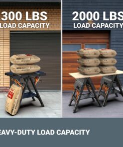 Worx Pegasus 2-in-1 Folding Work Table & Sawhorse, Easy Setup Portable Workbench, 31" W x 25" D x 32" H Lightweight Worktable with Heavy-Duty Load Capacity, WX051 - Includes 2 Clamps & 4 Clamp Dogs Worx Pegasus Work Table 33 81TNpxvXZ3L