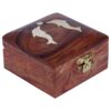 ITOS365 Handmade Wooden Small Jewelry Box Ring Storage Case for Women Dolphin Charm Décor Gifts