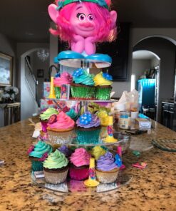 YestBuy 3 Tier Cupcake Stand, Cake Stand, Acrylic Cupcake Tower Stand, Premium Cupcake Holder for 28 Cupcakes, Display for Pastry Wedding Birthday Party (4" Between 2 Layers) 3 Tier Square (4" between 2 layers) Clear 28 81TPl0r4IbL