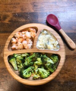 Avanchy Baby Plates Divided Bamboo with Suction for Babies Kids Toddler Food with Silicone Spoon for Feeding (Magenta) Magenta 31 81TQC9u27rL