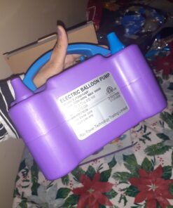 IDAODAN Electric Balloon Pump, Portable Electric Balloon Blower Machine Balloon Air Pump Dual Nozzle Rose Red 110V 600W Balloon Inflator for Party Decorations Purple 42 81TQm3wUf1L