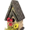 Handmade Edible Birdhouse- Tall Dark- Unique Reseedable Bird Feeder Wooden Birdhouse Covered w/Birdseed- Made in The USA Dark Roof 43 81TR13rrlwL