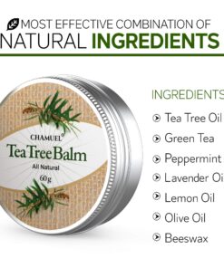 TEA TREE OIL BALM -100% All Natural | Great Cream for Soothing Irritations like Eczema, Psoriasis, Rashes, Insect Bites, Folliculitis, Acne, Itches, Dry Chapped Heels, Cuticles, Saddle Sores and more! 33 81TRGBp035L