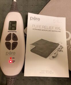 Pure Enrichment® PureRelief™ XL Heating Pad - 12" x 24" Electric Heating Pad for Back Pain & Cramps, 6 Heat Settings, FSA/HSA Eligible, Soft Machine Wash Fabric, Auto-Off & Moist Heat (Charcoal Gray) 45 81TRIhpdpQL