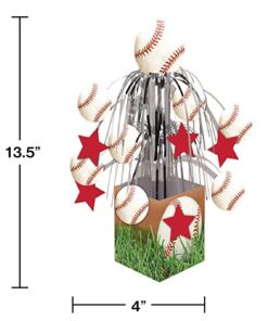 Alternative view of Creative Converting Sports Fanatic Baseball Centerpiece with Mini Cascade and Base, White 1