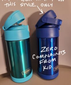 THERMOS FUNTAINER 12 Ounce Stainless Steel Vacuum Insulated Kids Straw Bottle, Blue Solid Color 35 81TT5B3qSqL