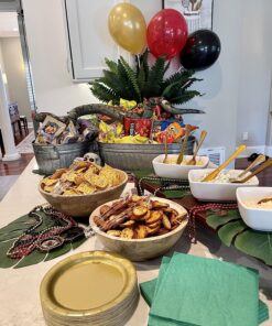 Moon Boat 120PCS Tropical Palm Leaves Plant Imitation Leaf-Hawaiian/Luau/Jungle Party Table Decorations 46 81TUnWrShoL