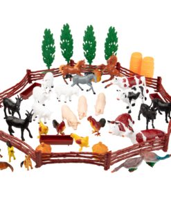 Alternative view of SCS Direct Farm Animal Toy Action Figure Set - 50 Pieces with 16 Different Barnyard Animals and Accessories - Includes Cows, Horses, Chickens, Pigs, Sheep & More - Great for School Projects & Dioramas