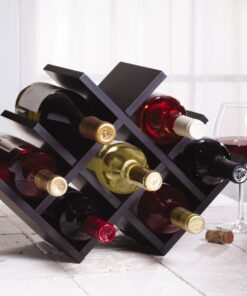 Kamenstein Butterfly Countertop Free-Standing Wooden Wine Rack, Dark Brown, 8-Bottle - 19 81TXUzay8qL