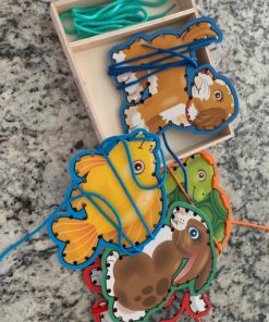 Melissa & Doug Lace and Trace Activity Set: Pets - 5 Wooden Panels and 5 Matching Laces - Lacing Toys For Toddlers, Fine Motor Skills Threading Cards For Preschoolers And Kids Ages 3+ 39 81TXjeDa0L 1