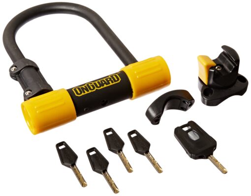 OnGuard Bulldog Mini DT U-Lock with 4-Feet Cinch Loop Cable (Black, 3.55 x 5.52-Inch)