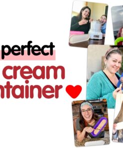 SUMO Ice Cream Containers with Lids for Homemade Ice Cream - Set of 2 Tubs - 1.5 Quart or 3 Pints per Container, Reusable Ice Cream Containers for Freezer Storage, Red 27 81TZAs3xjLL