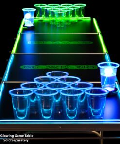GLOWPONG Green vs Blue Glow in The Dark Beer Pong Game Set for Indoor Outdoor Nighttime Competitive Fun, 12 Green vs 12 Blue Glowing Cups, 4 Glowing Balls, 1 Ball Charging Unit Makes Every Shot Glow 13 81TaTh7pbeL
