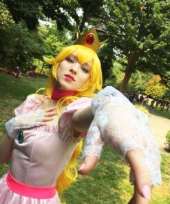 Disguise Women's Nintendo Super Mario Bros.Princess Peach Adult Costume Accessory Kit One Size Gold/Red/Green/White 26 81TafMMzDOL