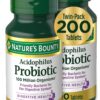 Nature's Bounty Acidophilus Probiotic, Daily Probiotic Supplement, Supports Digestive Health, Twin Pack, 200 Tablets Unflavored 100 Count (Pack of 2) 44 81TbN5g2hIL