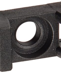 Saddle Mount for Cable Tie, 0.16" Slot Width, 0.13 Screw Size, 0.28" Width, 0.23" Height, 0.5" Length, Black