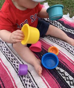 The First Years Stack & Count Stacking Cups - Toddler Toys - Learning and Baby Bath Toys for Kids - 8 Count 9 Piece Set 34 81Tcu 2F1oL