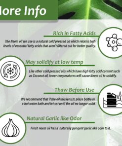 Neem Bliss - Pure Neem Oil for Plants - Organic Neem Oil Spray for Plants, 100% Cold Pressed Neem Oil - OMRI Listed Pure Neem Oil - All-Natural Neem Oil Concentrate Leaf Polish For Plants (16 Fl Oz) 16 Fl Oz 28 81TduRshEjL