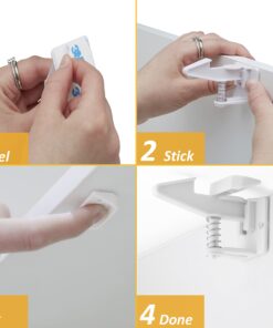 Alternative view of 12 Pack Cabinet Locks Child Safety | Baby Safety Cabinet Locks NO Drilling 3M Adhesive Baby Proof Drawer Lock Child proofing cabinets latches for Kids Latch for Drawers & Door Child Safety Locks White 1 Count (Pack of 12)