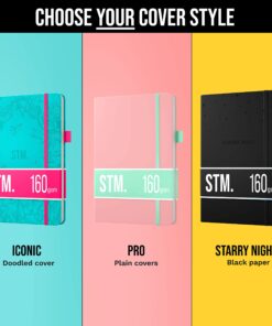 Alternative view of Scribbles That Matter A5 Dotted Journal Notebook + Free Pen! Your Bullet Dotted Journal Vegan Hard Cover 160gsm Dotted Notebook Bleedproof thick paper with 150 Pages for Work (5.75 x 8.5), Aqua Iconic (160gsm)