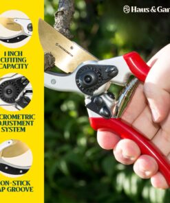 Alternative view of Haus & Garten ClassicPRO 8.5" Bypass Pruning Shears - Premium Garden Shears - Use As Gardening Shears, Garden Clippers, Handheld Heavy-Duty Professional Pruning Shears For Gardening & Pruning Scissors