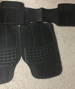 BDK M783 DuraChannel Heavy Duty Rubber Car Floor Mats Liner for Auto - All Weather 3 Piece Set Front & Rear, Fits Car Truck SUV Van, Universal Trim to Fit Black 47 81TfpEvkPUL