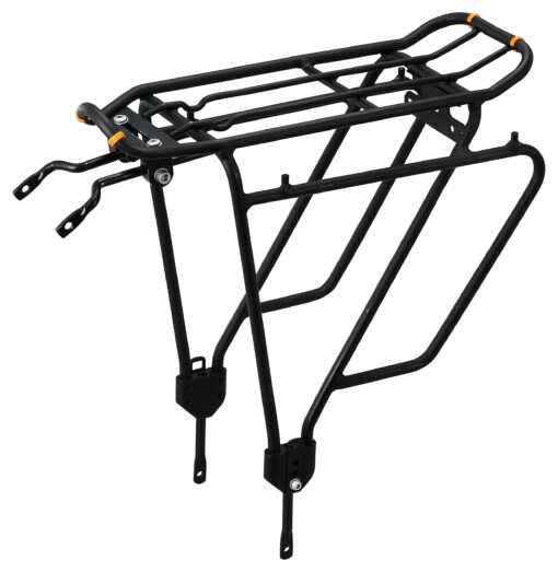 Ibera Bike Rack - Bicycle Touring Carrier Plus+ for Disc Brake/Non-Disc Brake Mount, Fat Tire Bikes, Frame-Mounted for Heavier Top & Side Loads, Height Adjustable for 26"-29" Frames Non-disc Brake