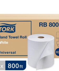 Tork Hand Towel Roll White H21, Universal, 100% Recycled Fiber, 6 Rolls x 800 ft, RB8002 800 Foot (Pack of 6) 10 81TjQxKh3PL