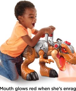 Fisher-Price Imaginext Jurassic World T. rex Dinosaur Toy with Owen Grady Figure, Light-Up Eyes & Chomping Action for Ages 3+ Years, 7-Piece Set (Amazon Exclusive) 28 81TlD3cEHL