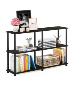 Furinno Turn-N-Tube 3-Tier Double Size Storage Display Rack, Espresso/Black, Plastic Pole 2 x 2 24 81TlON1c VL