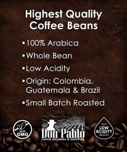 Alternative view of 2LB Don Pablo Gourmet Coffee - Signature Blend - Medium Dark Roast - Whole Bean Coffee - 100% Arabica Beans - Low Acidity and Non-GMO - 2lb bag Caramel 2 Pound (Pack of 1)