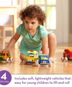 Alternative view of Melissa & Doug K's Kids Pull-Back Vehicle Set - Soft Baby Toy Set With 4 Cars and Trucks and Carrying Case - Pull Back Cars, Toys For Babies And Toddlers
