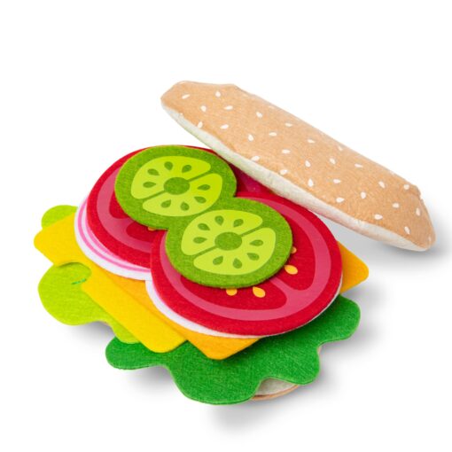 Melissa & Doug Felt Food Sandwich Play Food Set (33 pcs) - Felt Sandwich Play Set For Kids Kitchen, Pretend Play Sandwich, Felt Sandwich Toy For Toddlers Kids Ages 2+,Orange Felt Play Food