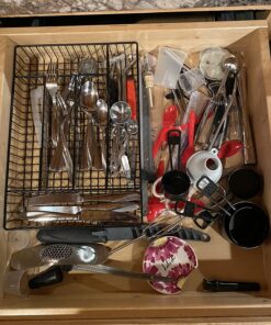 Bellemain Expandable Bamboo Drawer Organizer - Large Kitchen Utensil Holder for Cutlery, Silverware, Flatware Storage - Utensil Organizer for Kitchen Drawers, Desk, Junk Drawer Organizer Tray, 8-Slot 40 81Tn N0cyVL