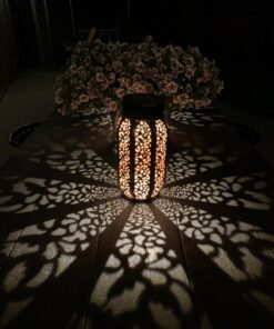 Maggift 2 Pack 10.6 Inch Hanging Solar Lights Outdoor Retro Hanging 20 Lumens Christmas Decorative Solar Lantern with Handle, Brown 2Pack-Retro Hanging Solar Lantern 38 81TnM5WFn1L