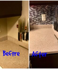 RoomMates StickTILES Traditional Marble Peel and Stick Backsplash Tiles - 4 Per Pack, Blue and White - TIL3229FLT 54 81Tnqk3V48L