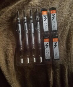 MozArt Mechanical Pencil Set with Case - 4 Sizes: 0.3, 0.5, 0.7 & 0.9mm with 30 HB Lead Refills Each & 4 Eraser Refills -Sketch, Drafting, Art, Drawing Supplies (Clear) Clear 74 81TpKWkCC8L