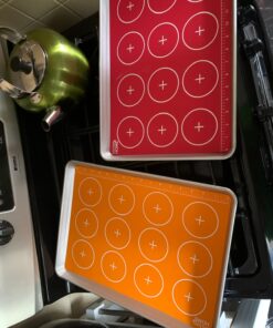 Kitchen + Home Silicone Baking Mats - Set of 2 Non-stick, BPA Free Food Grade Silicone Mat Liners for Half-Size Cookie Sheet with Measurements 35 81Trn4nG1NL