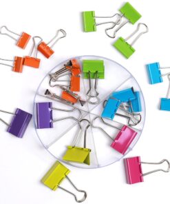 Office Style Colored Binder Clips, Assorted Size, 26 Pieces, Small 8 81Ts8Ure2DL