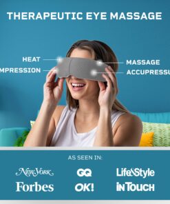 LifePro Eye Massager - Headache Relief Device - Smart Eye Massager for Migraines with Heat, Vibration and Bluetooth Music (Gray) Gray 16 81TtpseX4gL