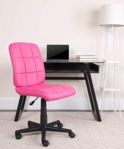 Flash Furniture Clayton Mid-Back Pink Quilted Vinyl Swivel Task Office Chair 23 81TwE xxGqL